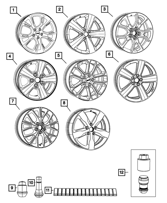 68224621AB - Wheels: Aluminum Wheel, Front Or Rear for Mopar Image image