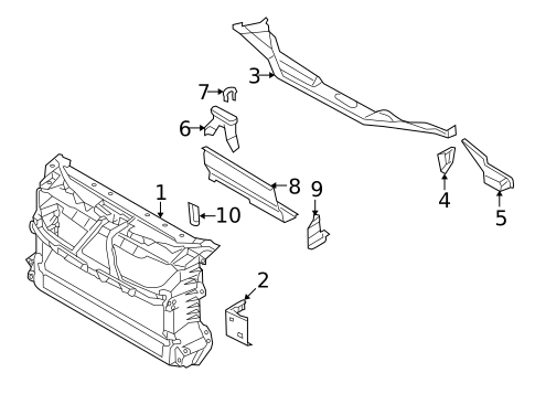 Radiator Support for 2004 Volkswagen Phaeton #0