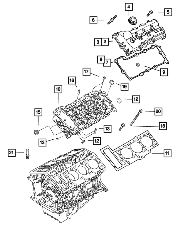 4663713AB - Engine 2.7L Six Cylinder: Cylinder Head Cover Gasket for Mopar Image