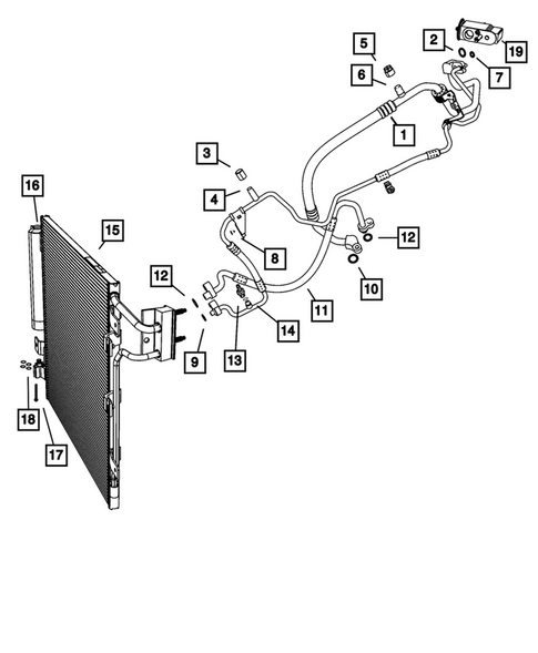 Air Conditioner and Heater Plumbing for 2013 Jeep Wrangler #0