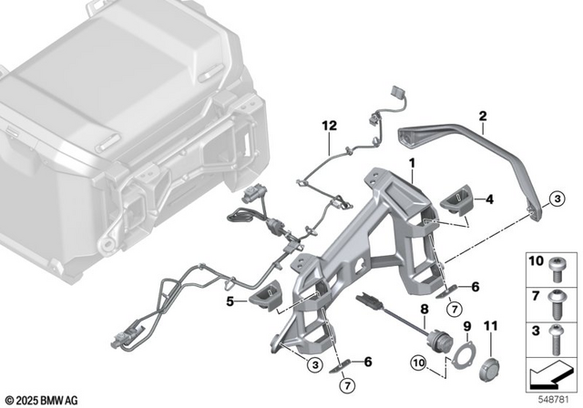46548102495 - : Mount, Case Carrier, Small for BMW-Motorrad Image