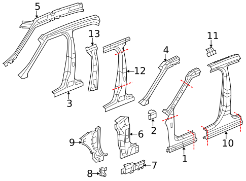 Hinge Pillar for 2010 Saab 9-5 #0
