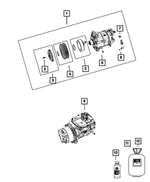 68261039AD - Air Conditioners and Heaters: Air Conditioning Compressor for Mopar Image image