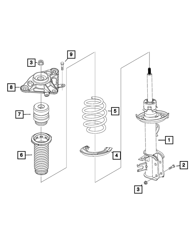68702355AA - Rear Suspension: Suspension Strut, Right for Mopar Image