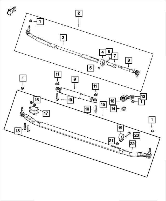 68338343AB - Steering: Steering Drag Link Assembly for Mopar Image image