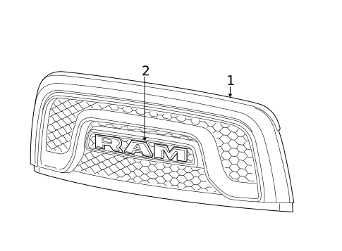 Grille & Components for 2022 Ram 1500 Classic #1