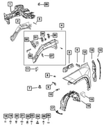 68592302AB - : Fender Stuffer for Mopar Image