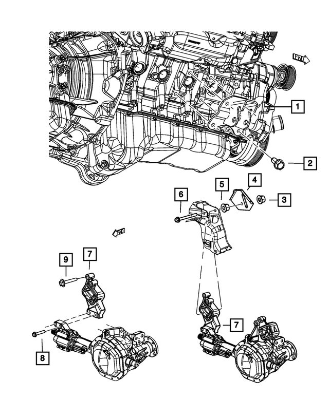 6102233AA - 4.7L Gas; Engine: Hex Head Bolt And Coned Washer, Mounting for Mopar Image image