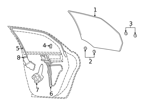 Glass - Rear Door for 2005 Mercury Sable #0