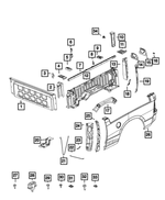 68027842AA - Body Sheet Metal Except Doors: Front Box Panel, Right for Dodge: Ram 1500 | Ram: 1500, 1500 Classic, 2500, 3500 Image