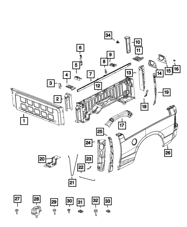 68027843AA - Body Sheet Metal Except Doors: Front Box Panel, Left for Mopar Image image