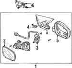 76200S30A22ZQ - Body: Mirror Assembly for Honda: Prelude Image
