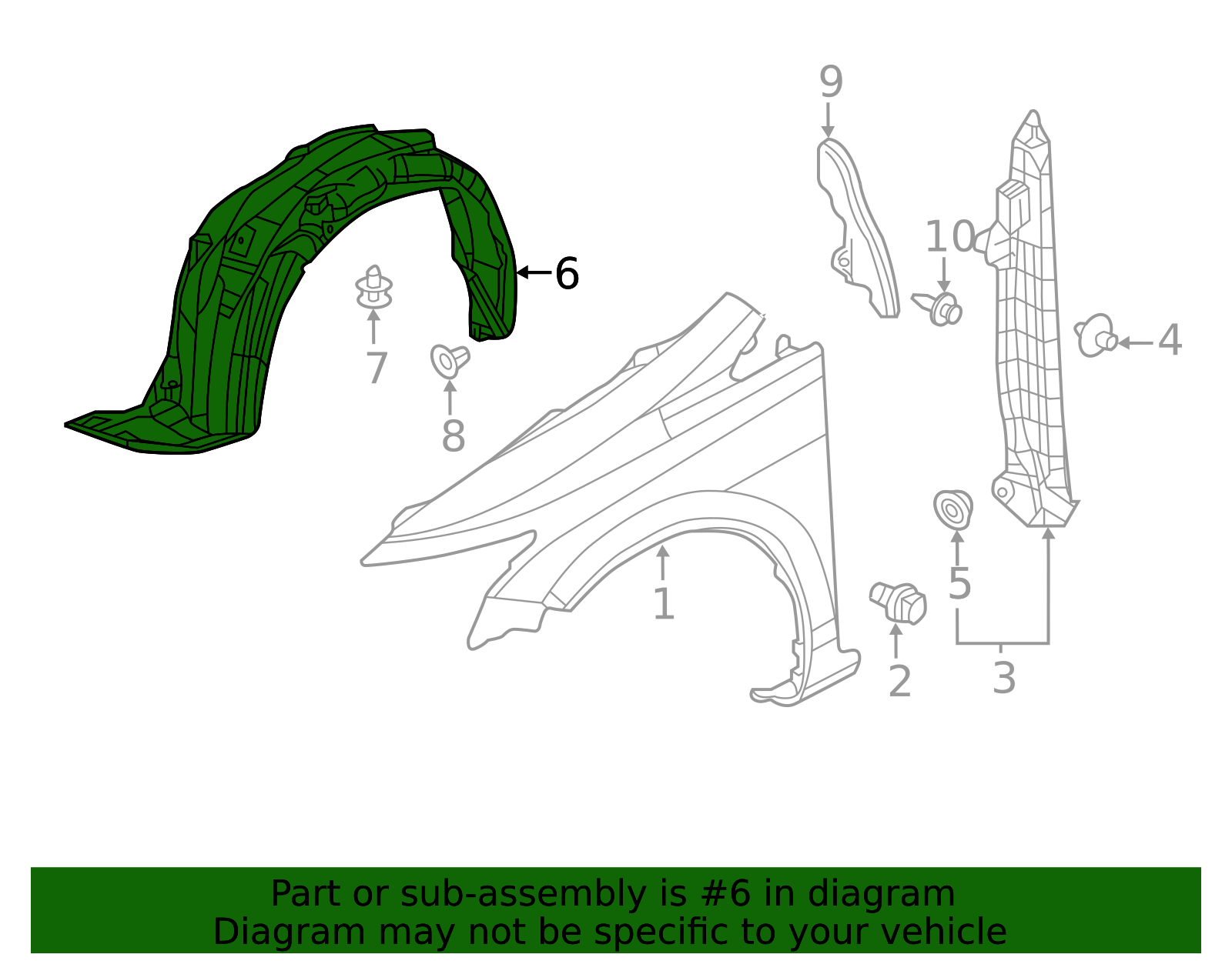 74151-TS8-A10 - Fender L Front (Inner) - 2012 Honda Civic | Honda