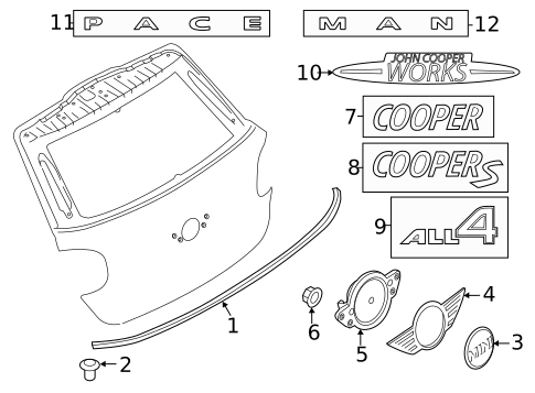 Exterior Trim - Lift Gate for 2016 Mini Cooper Paceman #0