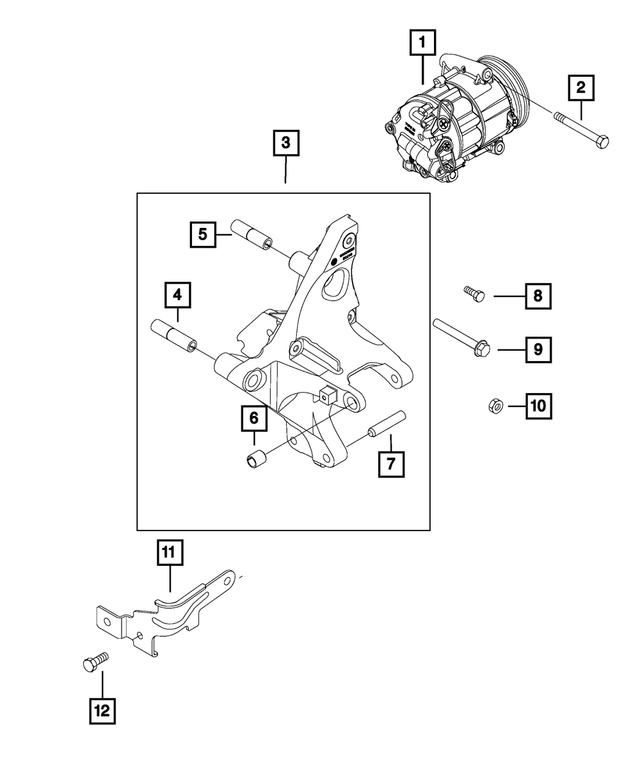 68317599AA - : Alternator And Compressor Bracket for Mopar Image