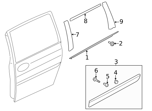 Exterior Trim - Side Door for 2014 Kia Sedona #0
