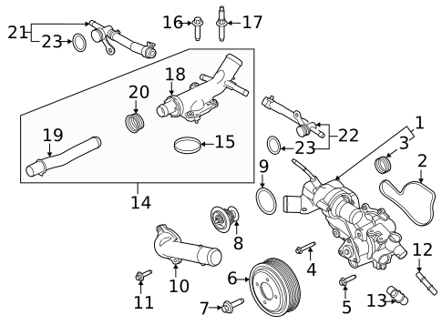 Thermostat & Housing for 2022 Ford F-150 #0