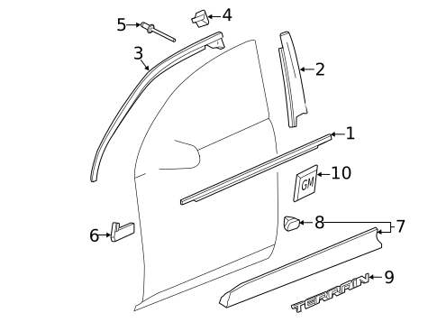 Exterior Trim - Front Door for 2017 GMC Terrain #0