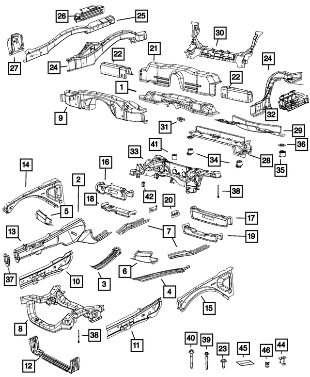 5160290AB - Body Sheet Metal Except Doors: Sealing Tape for Chrysler: 300, Town &amp; Country | Dodge: Challenger, Charger, Grand Caravan | Jeep: Cherokee, Grand Wagoneer, Wagoneer, Wagoneer S | Ram: C/V, ProMaster 1500, ProMaster 2500, ProMaster 3500 Image