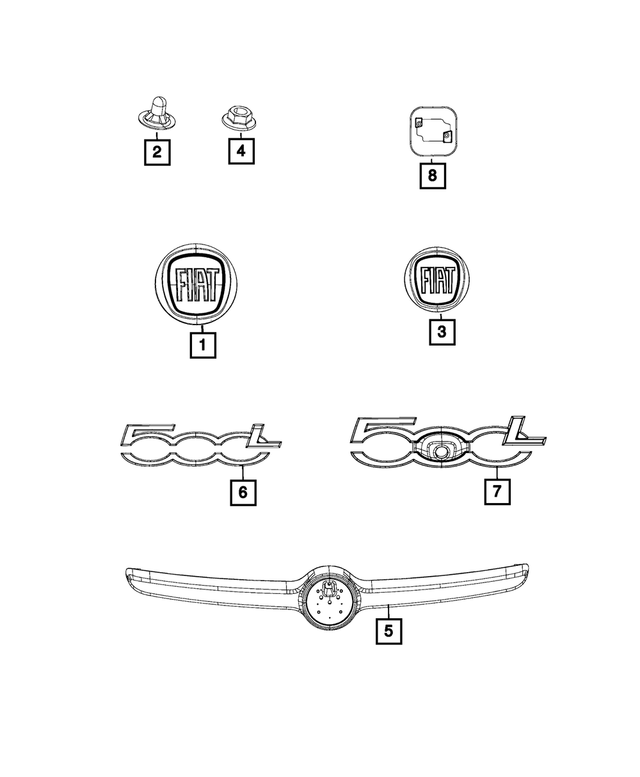 68073915AA - Exterior Ornamentation: Fastener for Mopar Image