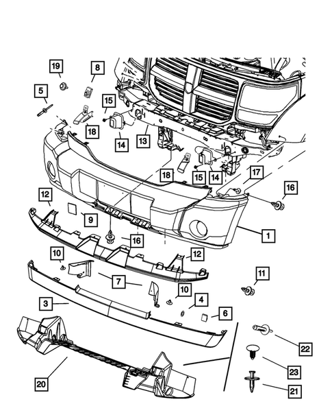 Front Bumper and Fascia for 2007 Dodge Nitro #0