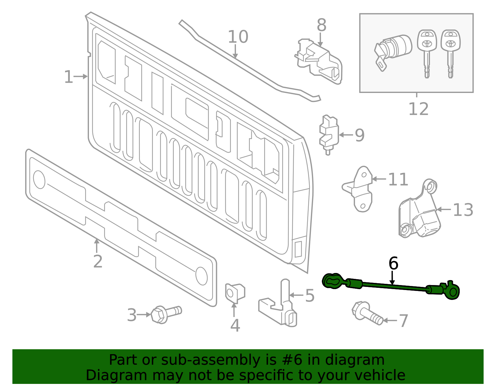 Genuine Official Toyota Tailgate Support Cable part# 65770-0C060 for ...