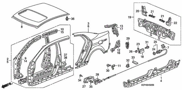 Outer Panel - Rear Panel for 2005 Acura TL #0