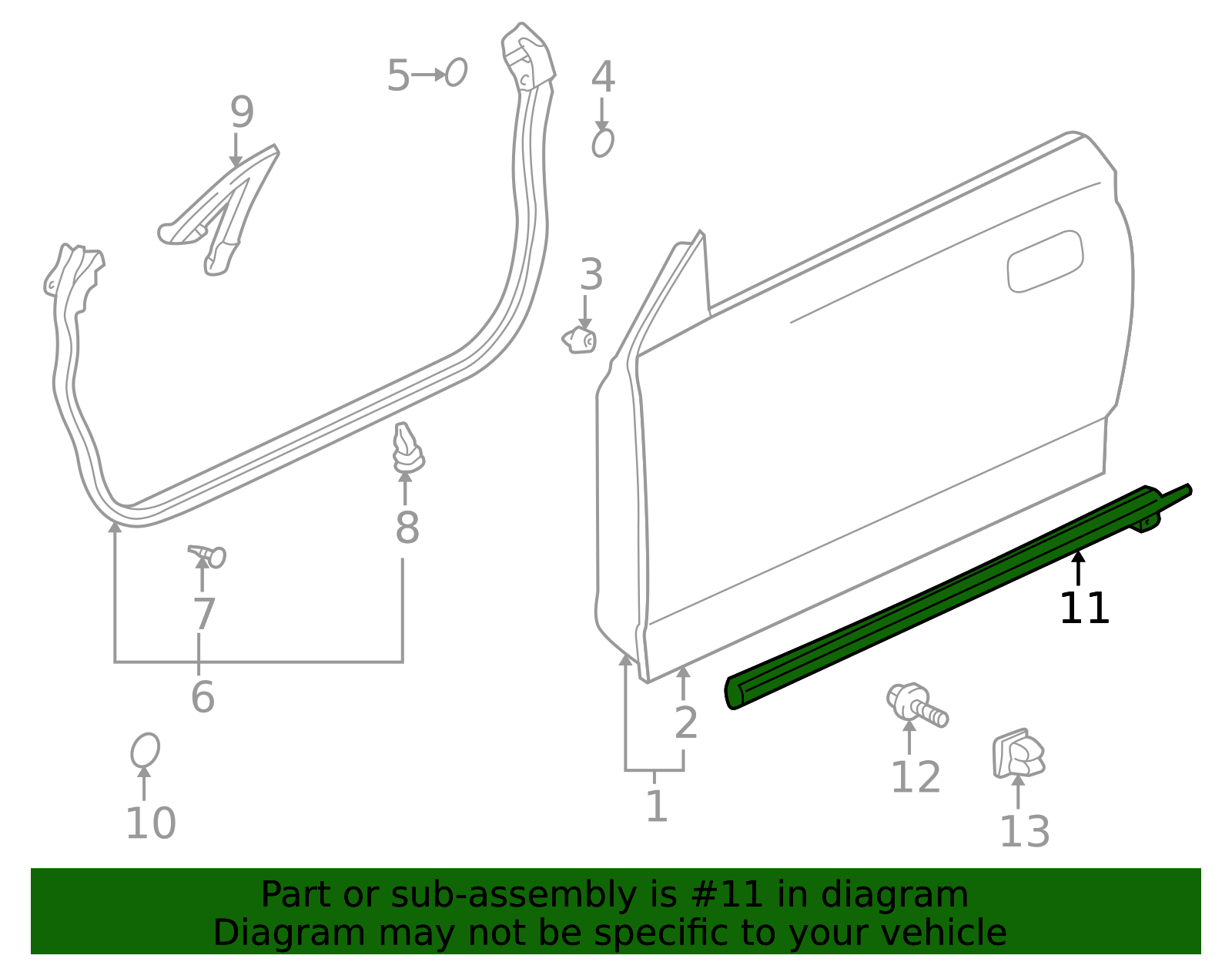 2000-2005 Toyota Celica Door Window Belt Weatherstrip 75711-20441 | OEM ...