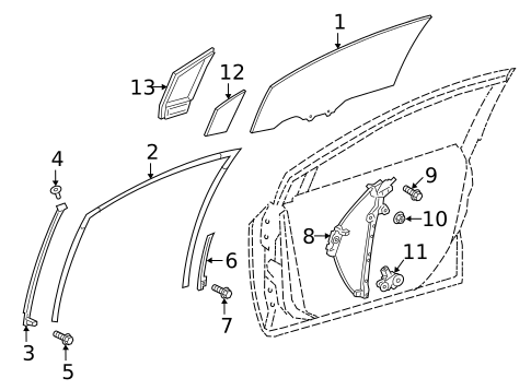 Glass - Front Door for 2025 Toyota Corolla #0