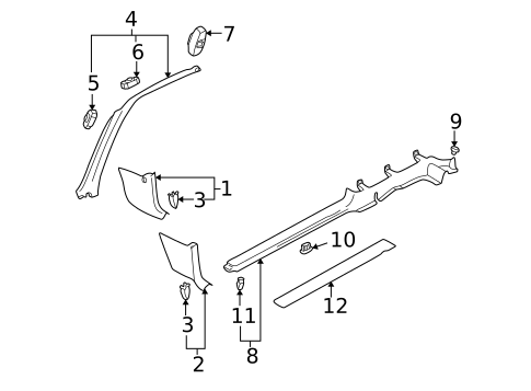 Interior Trim - Pillars for 2005 Volkswagen Golf #1