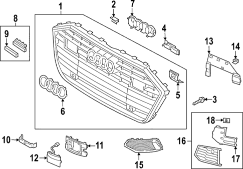 Grille & Components for 2022 Audi A6 Quattro #0