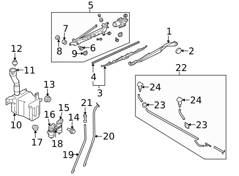 Wiper & Washer Components for 2010 Subaru Legacy #0