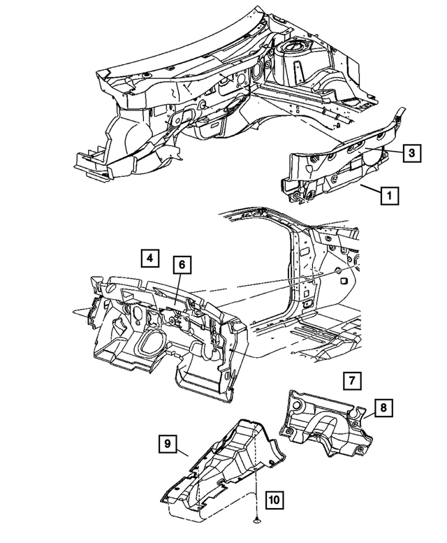 5054392AA - Interior Trim: Dash Panel-engine Compartment Silencer for Mopar Image image