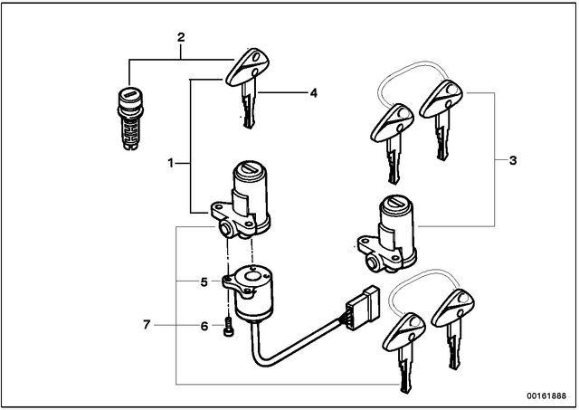 51257714674 - : Dual Seat Lock With Code for BMW-Motorrad Image