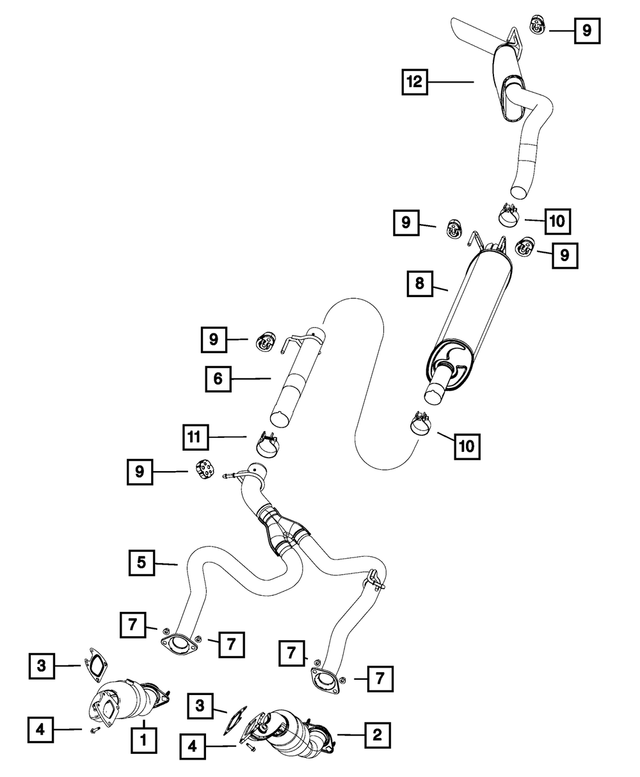 68092187AB - : Exhaust Muffler for Mopar Image
