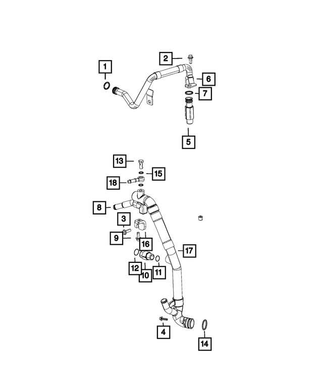 68213517AA - Cooling: Water Inlet Tube for Mopar Image image