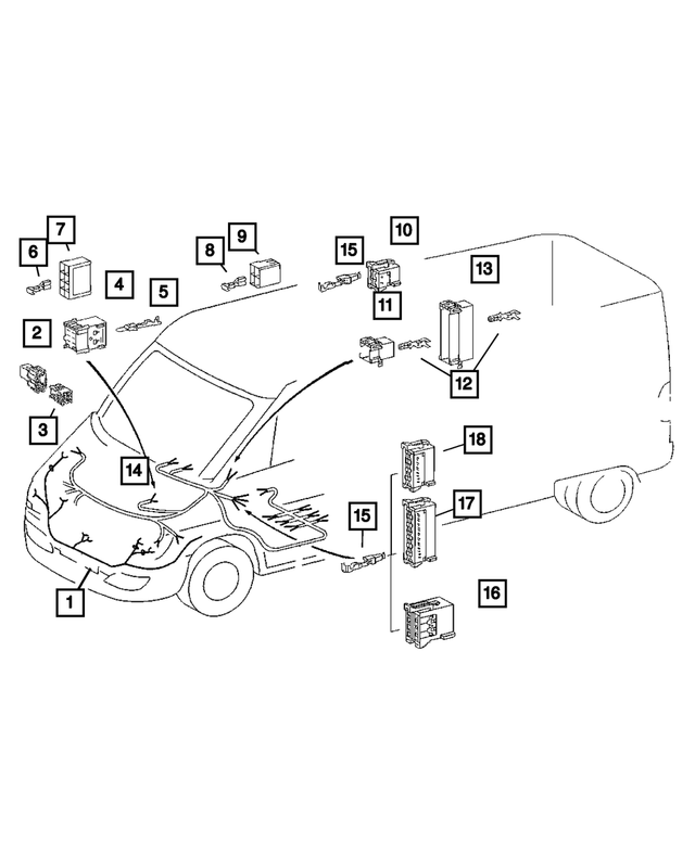 5133398AB - Electrical: Headlamp Wiring for Mopar Image