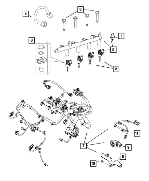 Fuel Rail and Injectors for 2022 Fiat 500X #0