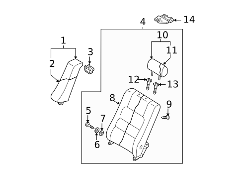 Rear Seat Components for 2006 Mazda 6 #2