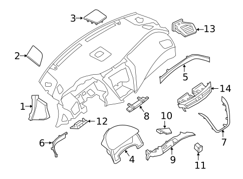Instrument Panel Components for 2023 Nissan Murano #0