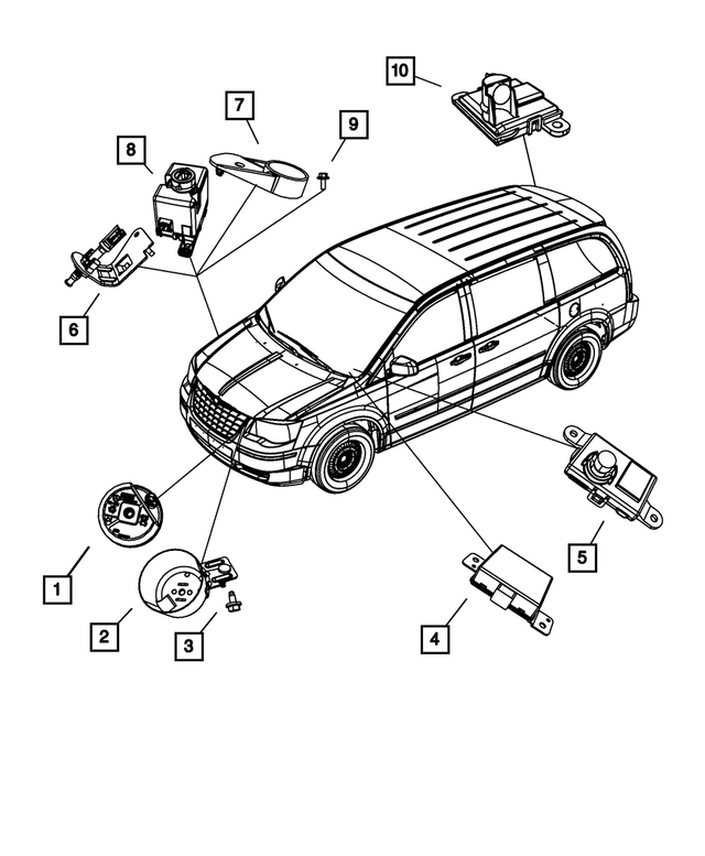 5026313AB - Electrical: Alarm Siren for Chrysler: Town &amp; Country | Dodge: Grand Caravan | Ram: C/V Image