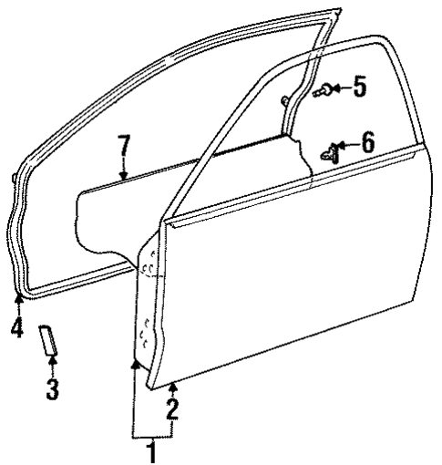 Door & Components for 1996 Toyota Paseo #0