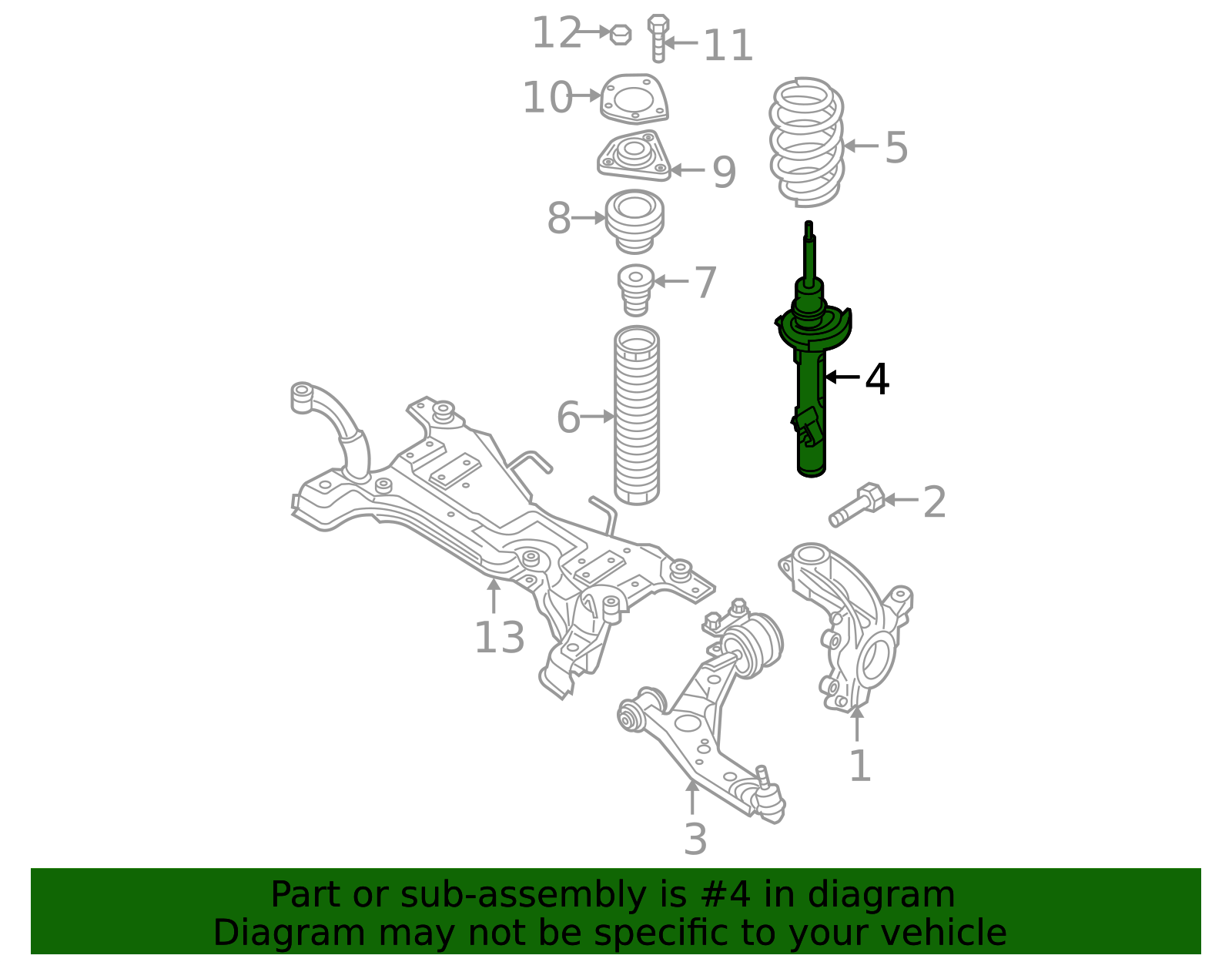 BRY0-34-700 - Suspension Strut - 2004-2009 Mazda 3 | Mazda Swag