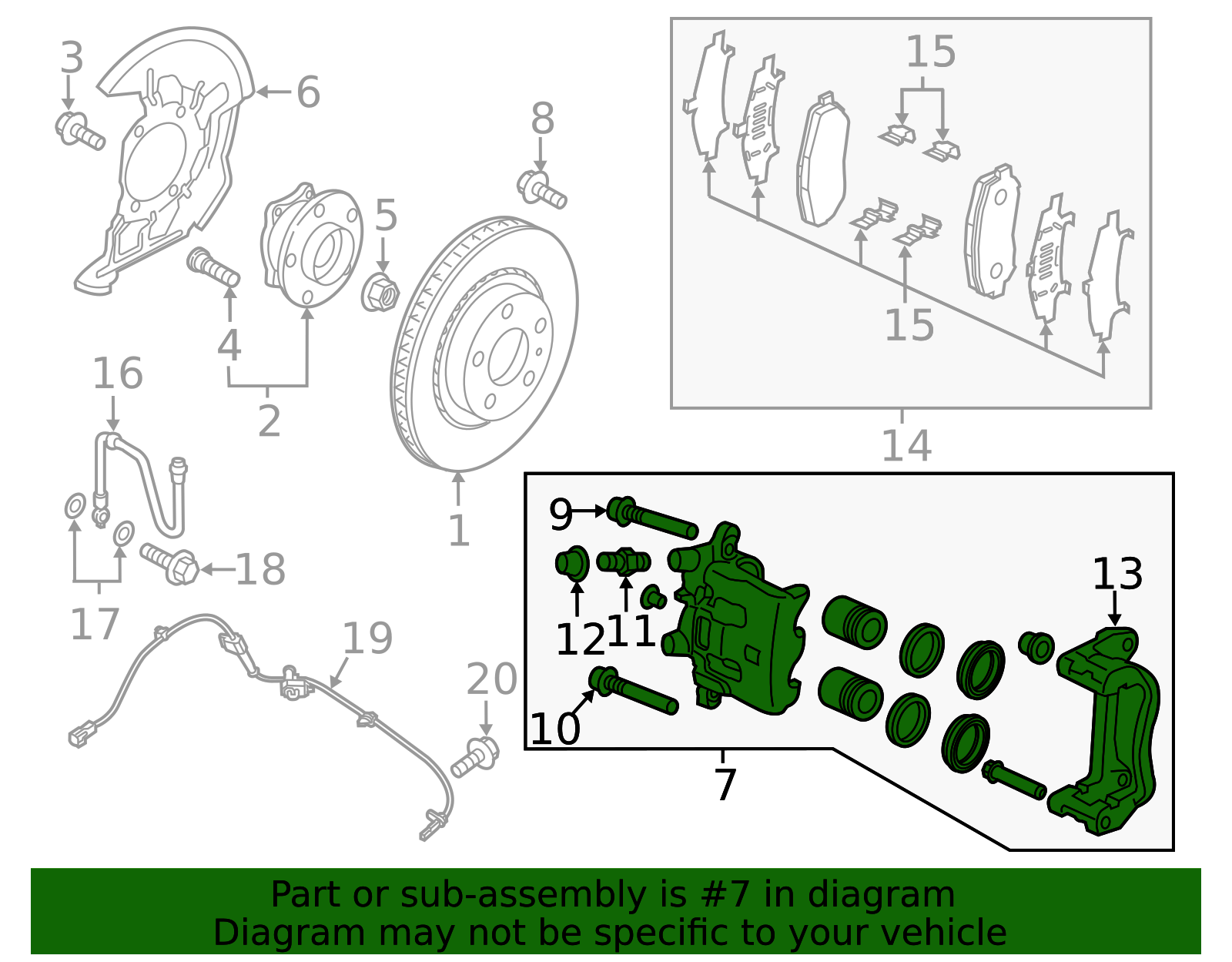 断面 2016-2025 Mazda Caliper Assembly TKY8-33-98ZA | OEM Parts Online