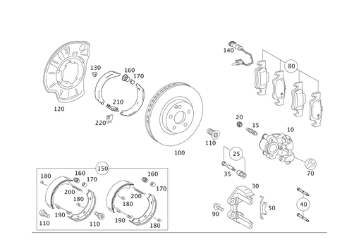 Rear Wheel Brake for 2012 Mercedes-Benz S400 #0