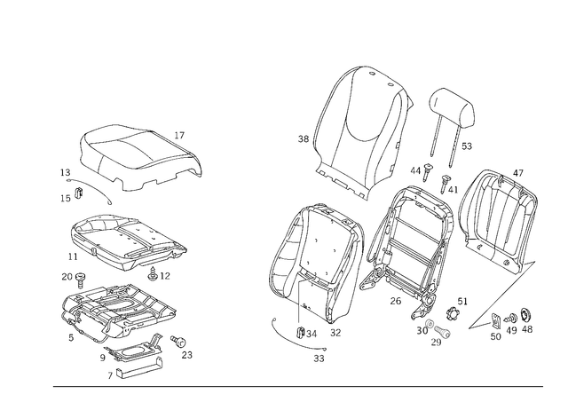 1639102946 - Front Seats: Outer Cover for Mercedes-Benz: ML320 Image image