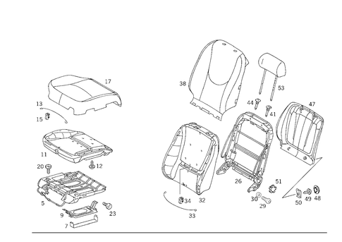 Front Seat and Headrest for 2001 Mercedes-Benz ML320 #1