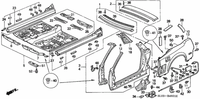 Outer Panel - Rear Fender (2) for 2000 Acura NSX #0
