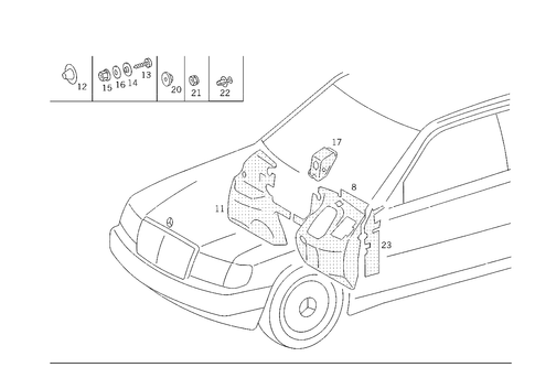 Insulation in Passenger and Luggae Compartment for 1993 Mercedes-Benz 500E #0