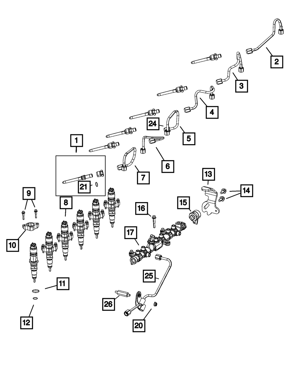 Genuine Mopar Fuel Injector Supply Tube 68533288aa | eBay
